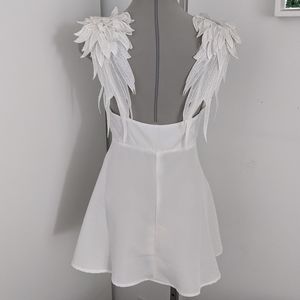 White summer dress with wings straps